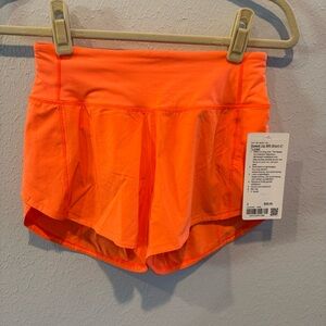 lululemon athletica Speed Up Bright Orange Athletic Shorts